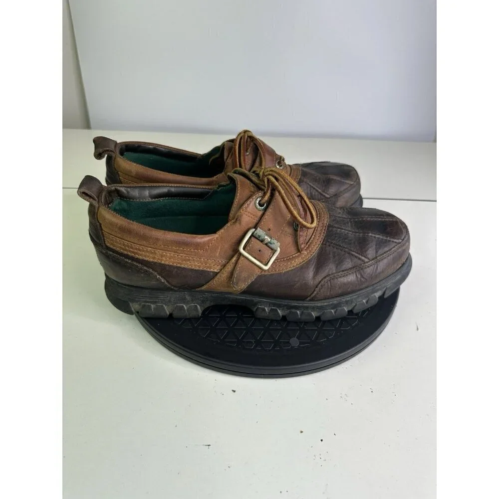 Polo Sport Ralph Lauren Boots 10.5 Dover Duck Leather Brown Buckle Ankle MB2432